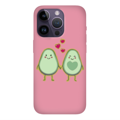 Apple iPhone 14 Pro Max Avocados Pink Colored Silicone TPU Θήκη