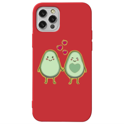 Apple iPhone 13 Pro Avocados Red Colored Silicone TPU Θήκη