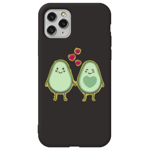 Apple iPhone 11 Pro Max Avocados Black Colored Silicone TPU Θήκη