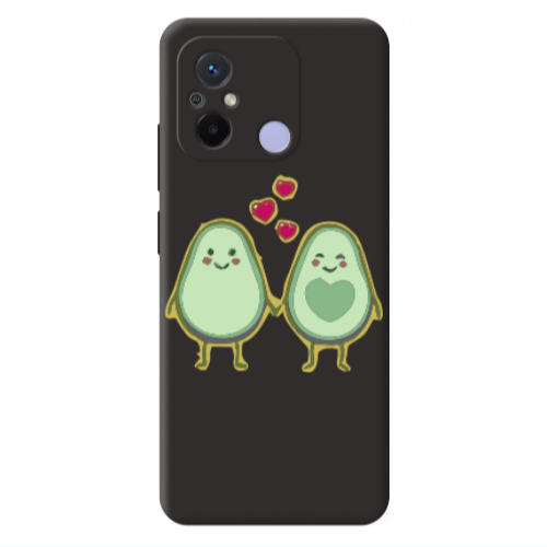 Xiaomi Redmi 12C Avocados Black Colored Silicone TPU Θήκη