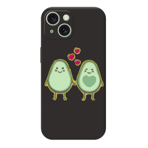 Apple iPhone 15 Avocados Black Colored Silicone TPU Θήκη