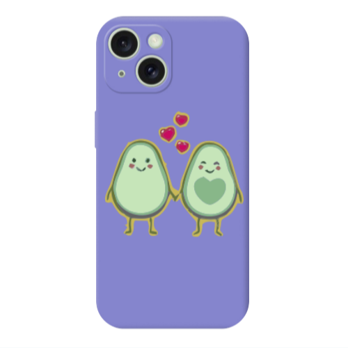 Apple iPhone 15 Plus Avocados Purple Colored Silicone TPU Θήκη
