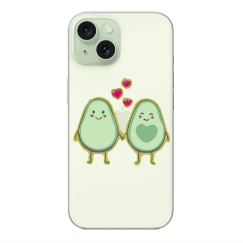 Apple iPhone 15 Plus Avocados Transparent Silicone TPU Θήκη