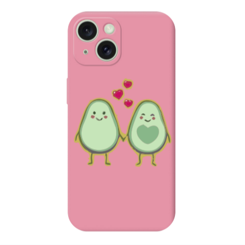 Apple iPhone 15 Plus Avocados Pink Colored Silicone TPU Θήκη