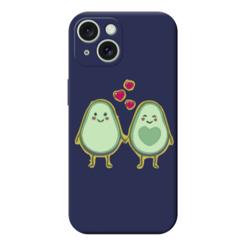 Apple iPhone 15 Plus Avocados Dark blue Colored Silicone TPU Θήκη