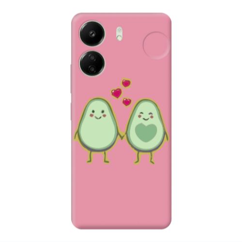 Xiaomi Redmi 13C Avocados Pink Colored Silicone TPU Θήκη