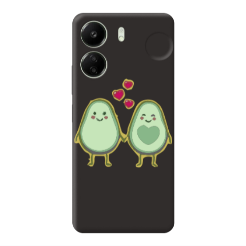 Xiaomi Redmi 13C Avocados Black Colored Silicone TPU Θήκη
