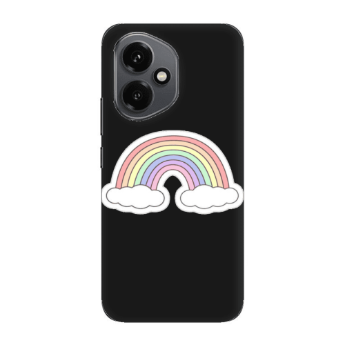 Honor Magic 400 Rainboww Black Colored Silicone TPU Θήκη