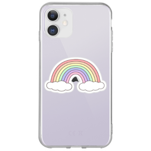 Apple iPhone 12 Rainboww Transparent Silicone TPU Θήκη