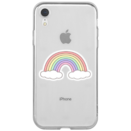 Apple iPhone Xr Rainboww Transparent Silicone TPU Θήκη