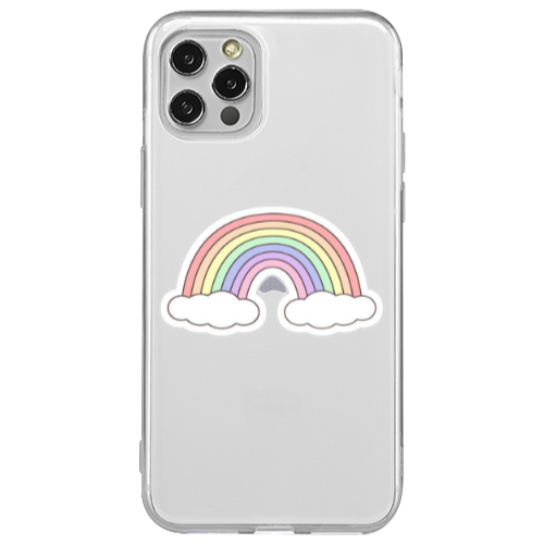 Apple iPhone 12 Pro Rainboww Transparent Silicone TPU Θήκη