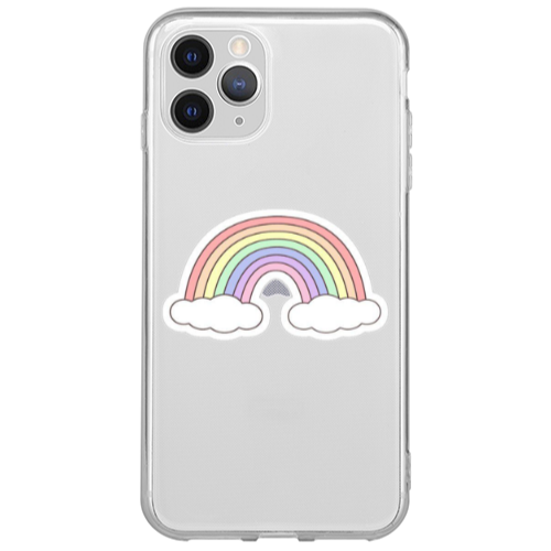 Apple iPhone 12 Pro Max Rainboww Transparent Silicone TPU Θήκη
