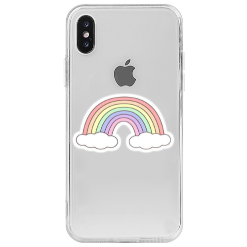 Apple iPhone Xs Max Rainboww Transparent Silicone TPU Θήκη