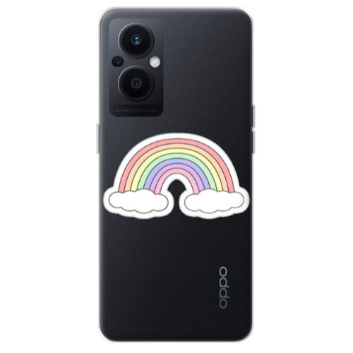 Oppo Reno 7 Lite Rainboww Transparent Silicone TPU Θήκη
