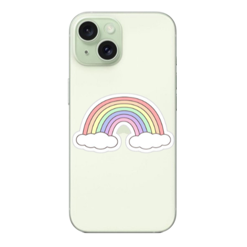 Apple iPhone 15 Rainboww Transparent Silicone TPU Θήκη