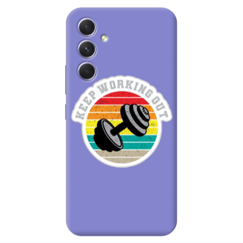 Samsung A36 Keep working out Purple Colored Silicone TPU Θήκη