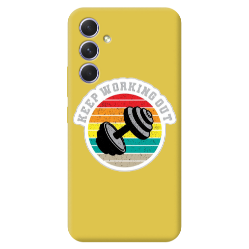 Samsung A36 Keep working out Yellow Colored Silicone TPU Θήκη