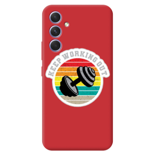 Samsung A56 Keep working out Red Colored Silicone TPU Θήκη