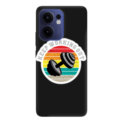Oppo Reno 13 F Keep working out Black Colored Silicone TPU Θήκη