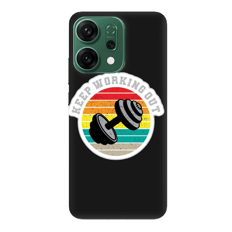 Oppo RENO 14 Keep working out Black Colored Silicone TPU Θήκη