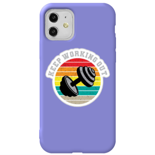 Apple iPhone 11  Keep working out Purple Colored Silicone TPU Θήκη