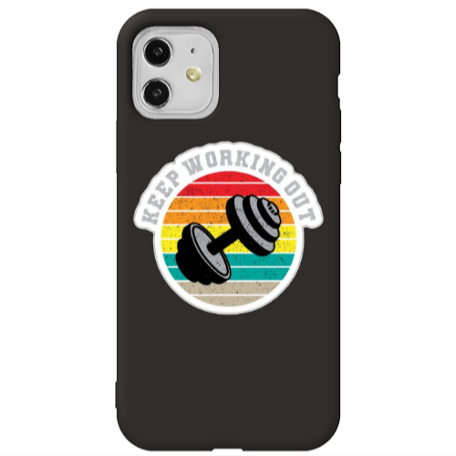 Apple iPhone 11  Keep working out Black Colored Silicone TPU Θήκη