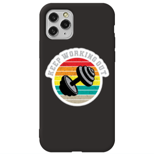 Apple iPhone 11 Pro Keep working out Black Colored Silicone TPU Θήκη