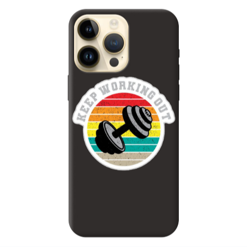 Apple iPhone 13 Pro Max Keep working out Black Colored Silicone TPU Θήκη