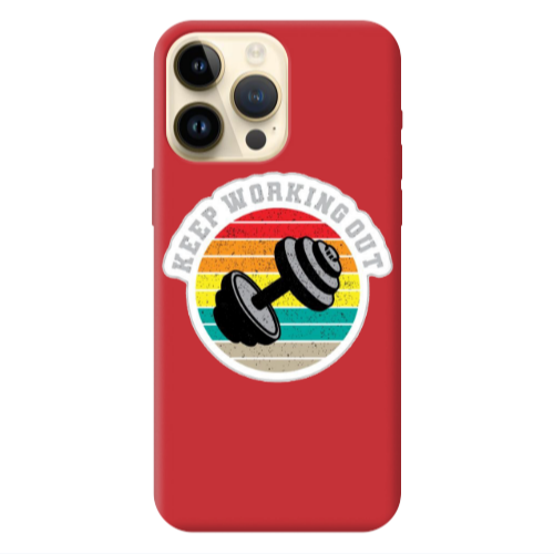 Apple iPhone 13 Pro Max Keep working out Red Colored Silicone TPU Θήκη