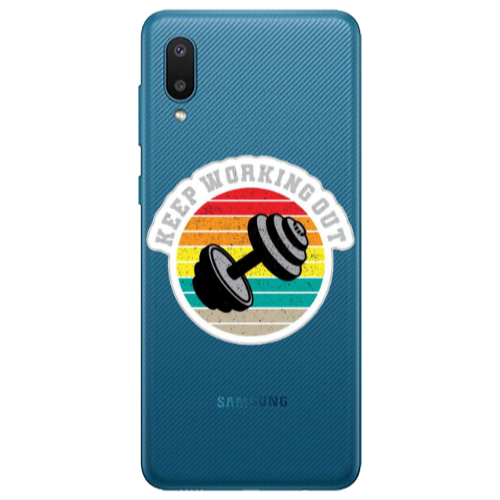 Samsung A02 Keep working out Transparent Silicone TPU Θήκη