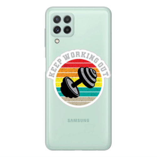 Samsung A22 4G Keep working out Transparent Silicone TPU Θήκη