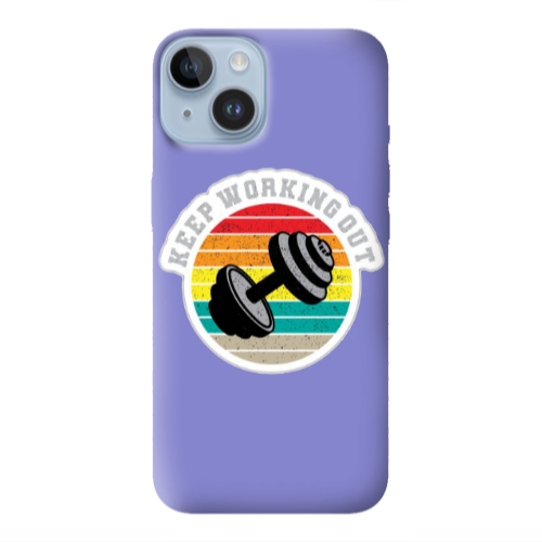 Apple iPhone 14  Keep working out Purple Colored Silicone TPU Θήκη