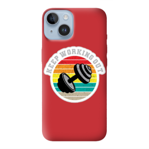 Apple iPhone 14 Plus Keep working out Red Colored Silicone TPU Θήκη