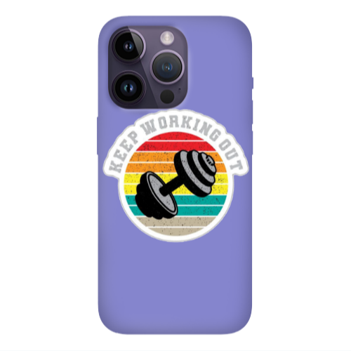 Apple iPhone 14 Pro  Keep working out Purple Colored Silicone TPU Θήκη