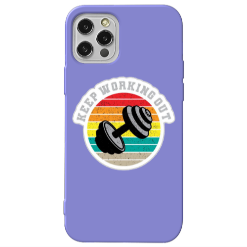 Apple iPhone 13 Pro Keep working out Purple Colored Silicone TPU Θήκη