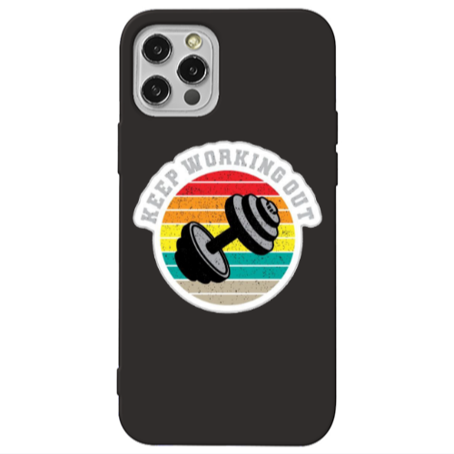 Apple iPhone 13 Pro Keep working out Black Colored Silicone TPU Θήκη