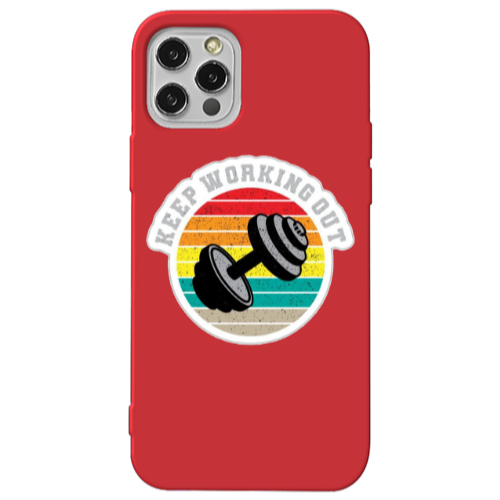 Apple iPhone 13 Pro Keep working out Red Colored Silicone TPU Θήκη