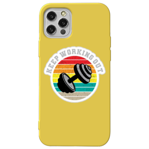 Apple iPhone 13 Pro Keep working out Yellow Colored Silicone TPU Θήκη
