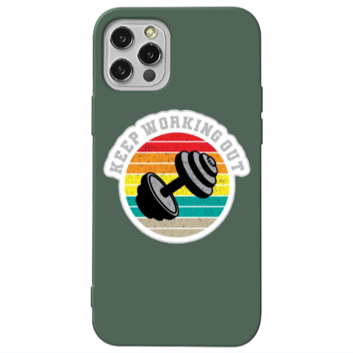 Apple iPhone 13 Pro Keep working out Dark Green Colored Silicone TPU Θήκη