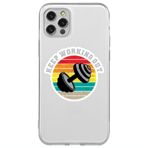 Apple iPhone 12 Pro Keep working out Transparent Silicone TPU Θήκη