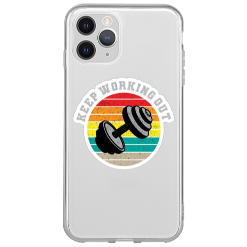 Apple iPhone 12 Pro Max Keep working out Transparent Silicone TPU Θήκη