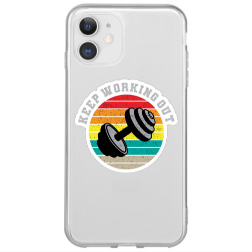 Apple iPhone 12 Mini Keep working out Transparent Silicone TPU Θήκη