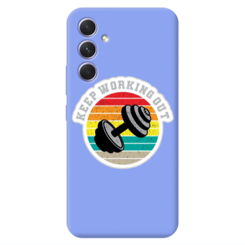 Samsung A54 Keep working out Light Purple Colored Silicone TPU Θήκη