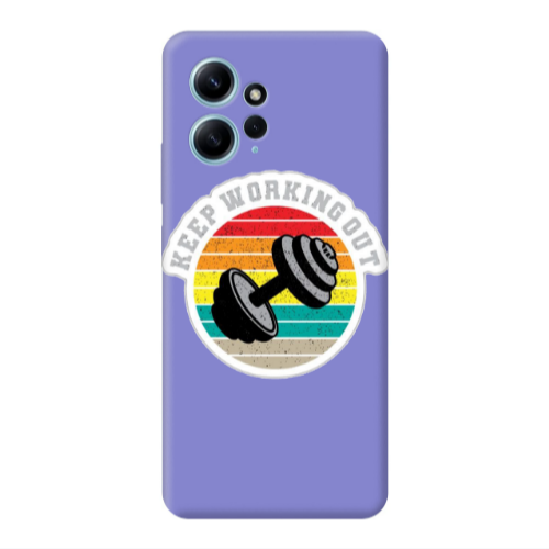 Xiaomi Redmi Note 12 4G Keep working out Purple Colored Silicone TPU Θήκη