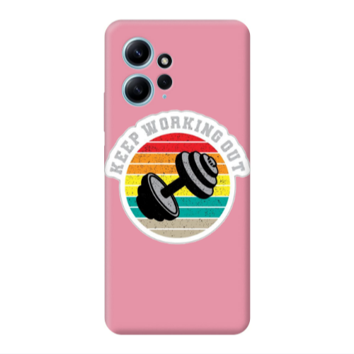 Xiaomi Redmi Note 12 4G Keep working out Pink Colored Silicone TPU Θήκη