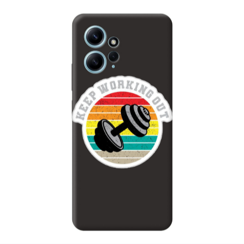 Xiaomi Redmi Note 12 4G Keep working out Black Colored Silicone TPU Θήκη