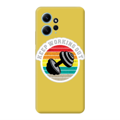 Xiaomi Redmi Note 12 4G Keep working out Yellow Colored Silicone TPU Θήκη