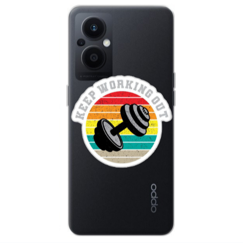 Oppo Reno 7 Lite Keep working out Transparent Silicone TPU Θήκη
