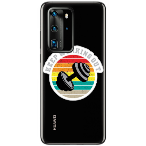 Huawei P40 Pro Keep working out Transparent Silicone TPU Θήκη
