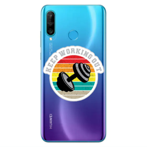 Huawei P30 Lite Keep working out Transparent Silicone TPU Θήκη